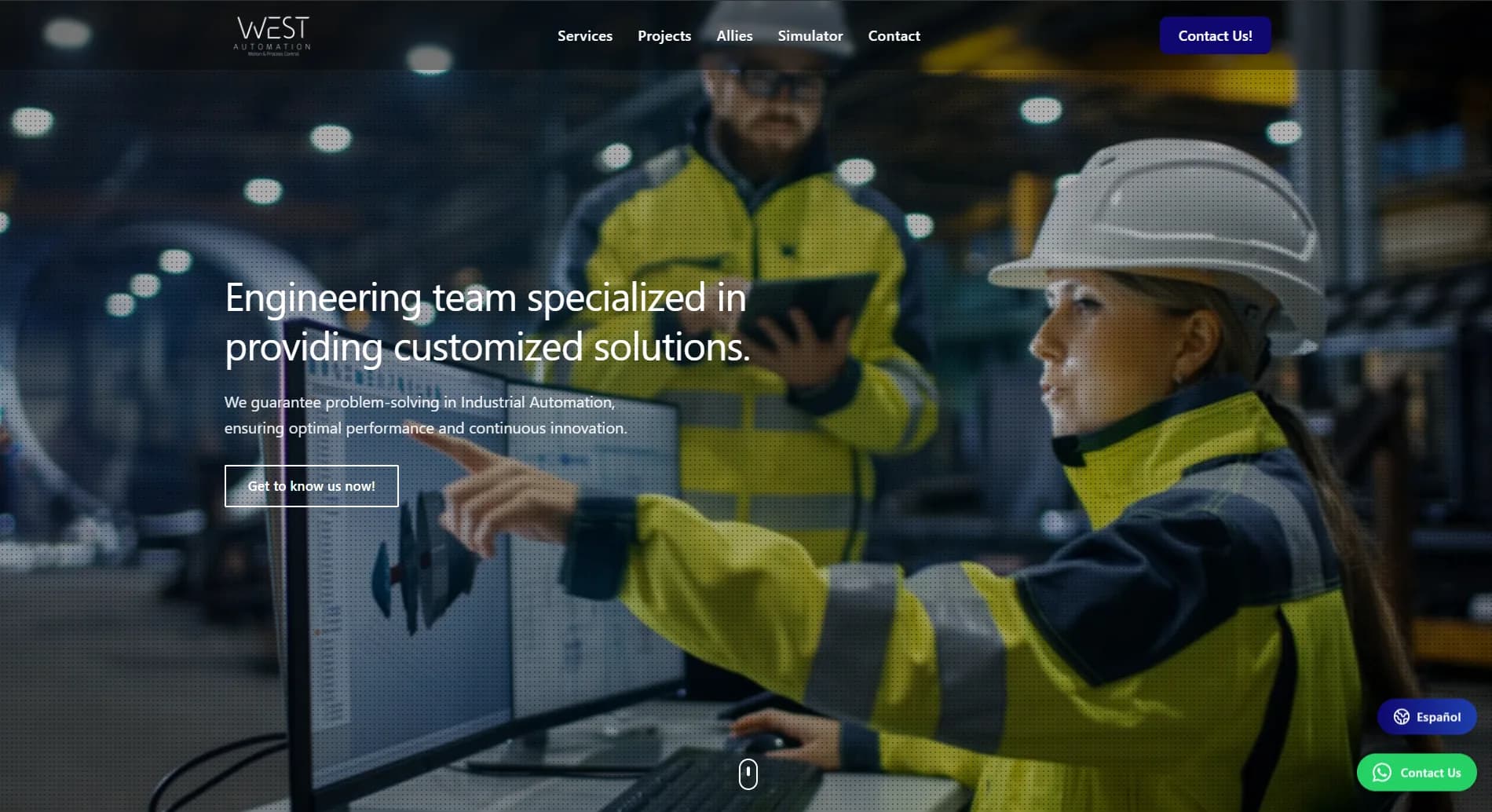 Portada del sitio de West Automation